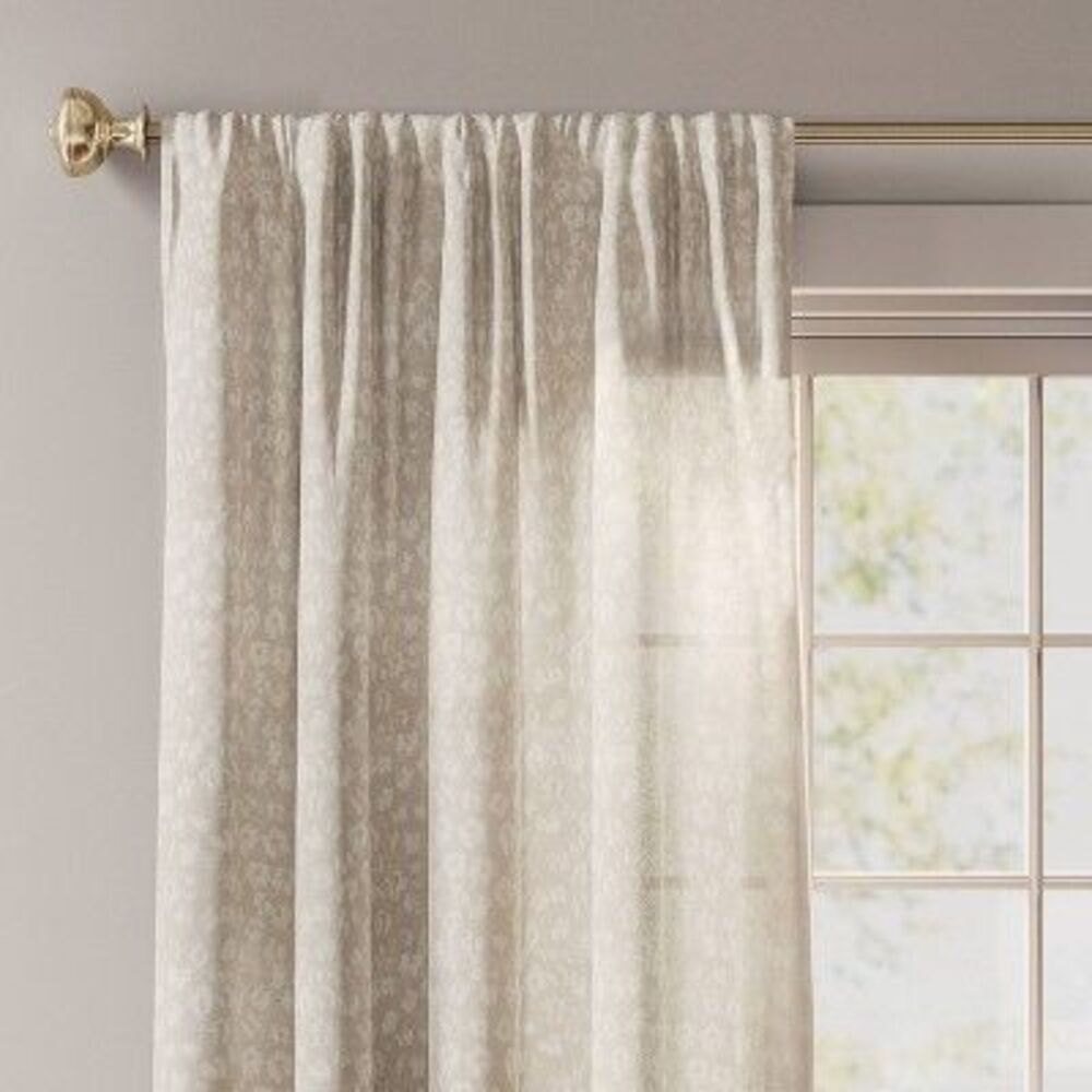 Threshold - 63"x54" Printed Farrah Light Filtering Curtain Pan Cream